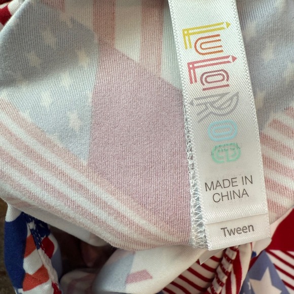 LuLaRoe Tween Leggings Patriotic American Flag Stars & Stripes Print - Picture 2 of 5